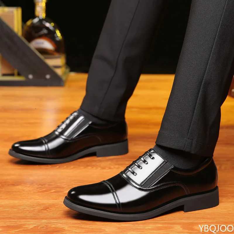 Business Mens Leather Shoes Fion New Formal Shoe Black Round Toe Work Shoes Versatile Comfortable M Flats Zapatos Hme Y250731