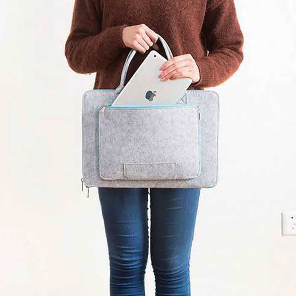 11-15 Inch Wool Felt Laptop Sleeve Bag Briefcase Handbags for iPad Book Pro Notebook Wear-resistant Notebook Liner Package y250730