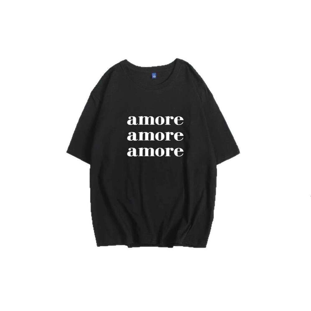 Ins Style Printed T-Shirt For Women, Summer New Versatile Loose Round Neck Pure Cotton Short Sleeve Top B5