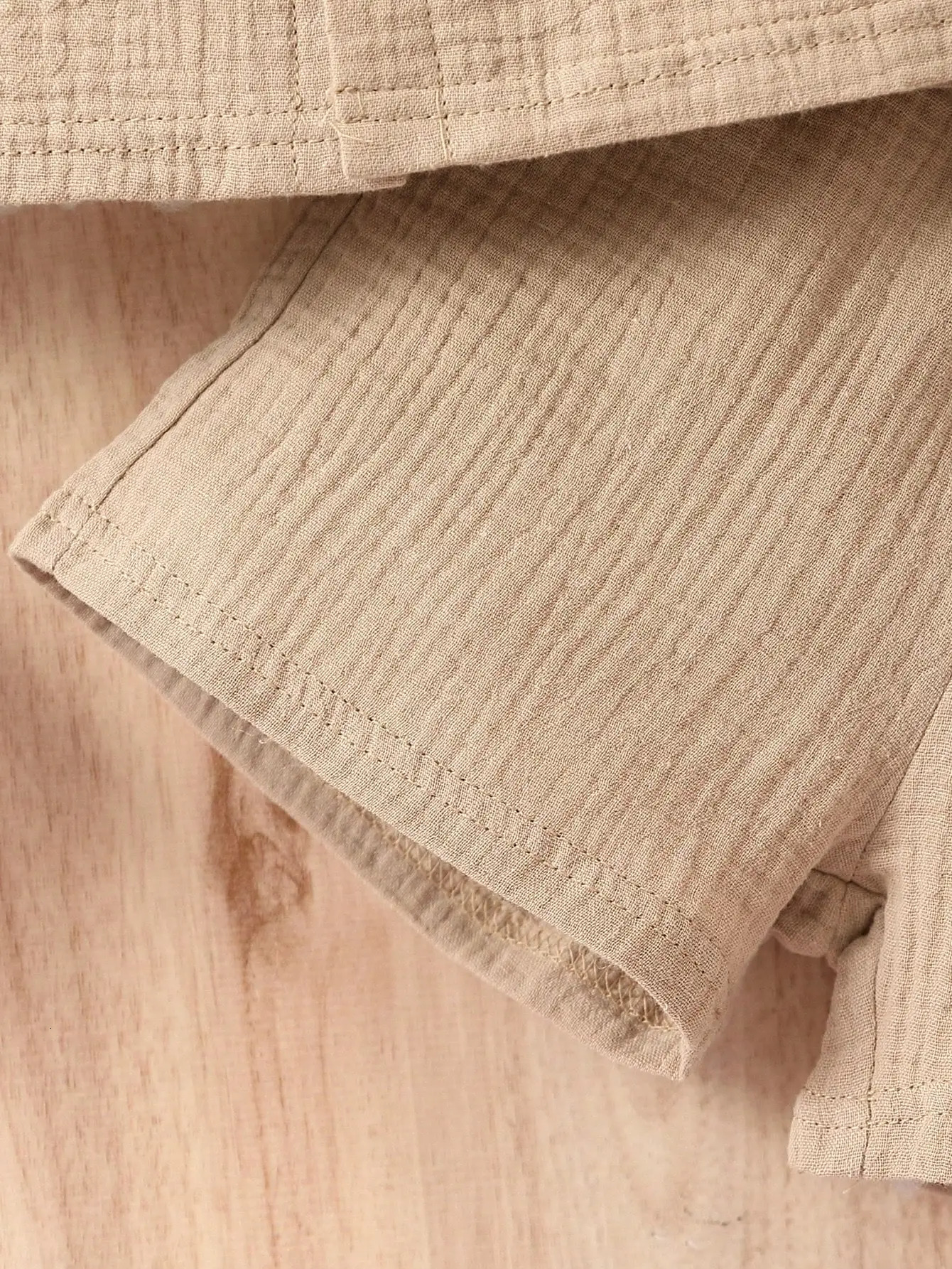 Cotton 2-Piece Summer Baby Boy Khaki Short-Sleeved Shorts Casual Outdoor Everything Simple Comfortable Soft Suit 250729