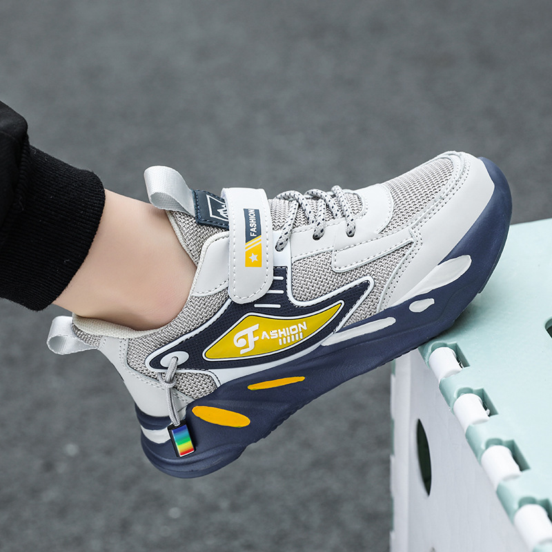 Summer Hollow Boys' Single Children's Kids' Sports Big Kids Running Breathable Mesh Shoes