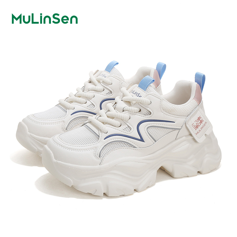 Mulinsen Italian small sailboat dad shoes women's 2025 spring and summer new white shoes comfortable all-match casual shoes