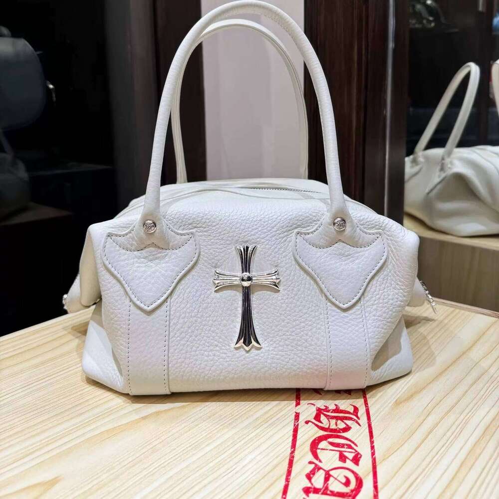 2025 PU Crossbody Tote Bag - Stylish Underarm Shoulder Purse for Women, Spacious Retro Boston Bag in Black & White