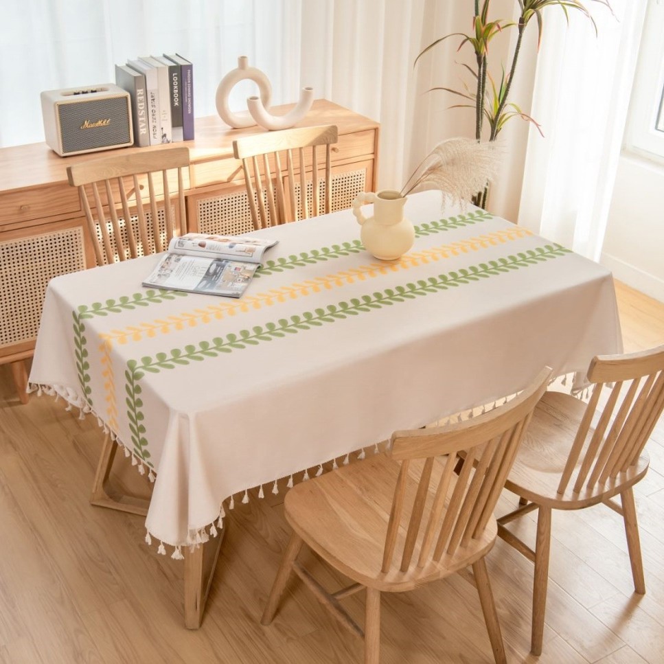 YL-36858 imitation linen printed tablecloth waterproof and oil-proof washable Bohemian ethnic style table cloth rectangular coffee table desk