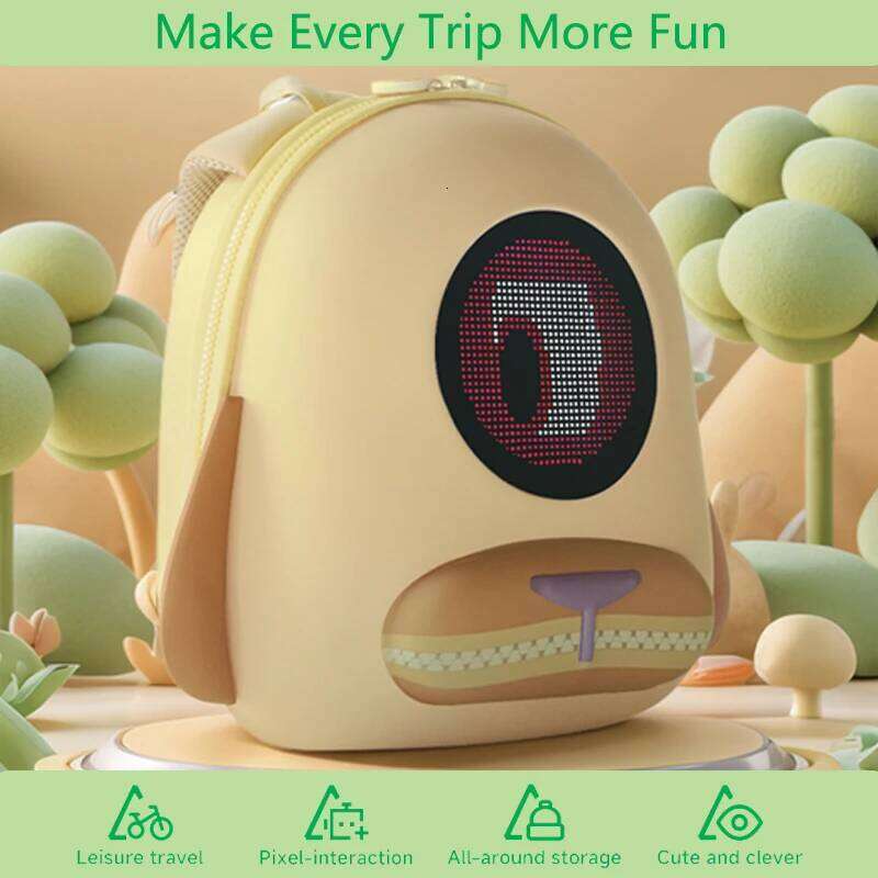 Glowing Eyes Backpack Girls' school backpack LED Display Holiday Gift Children's Birthday Bag