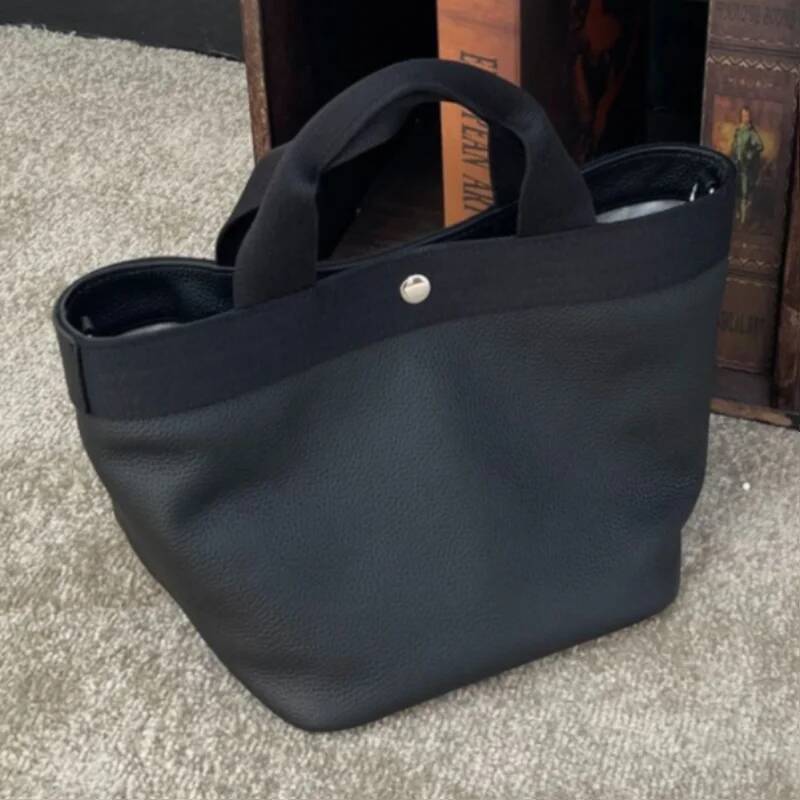 Genuine Leather Ladies Handbags Large Capacity Tote Brand Design New Bucket High-End Shoulder Women's Bags