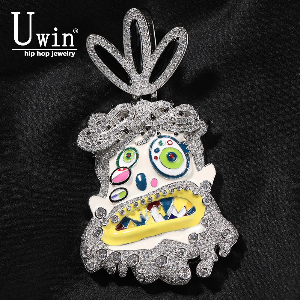 uthin Melted Utopia Dream Pendant Colorful Enamel Dripping Oil Cartoon Necklaces For Men Hip Hop Jewelry 250729