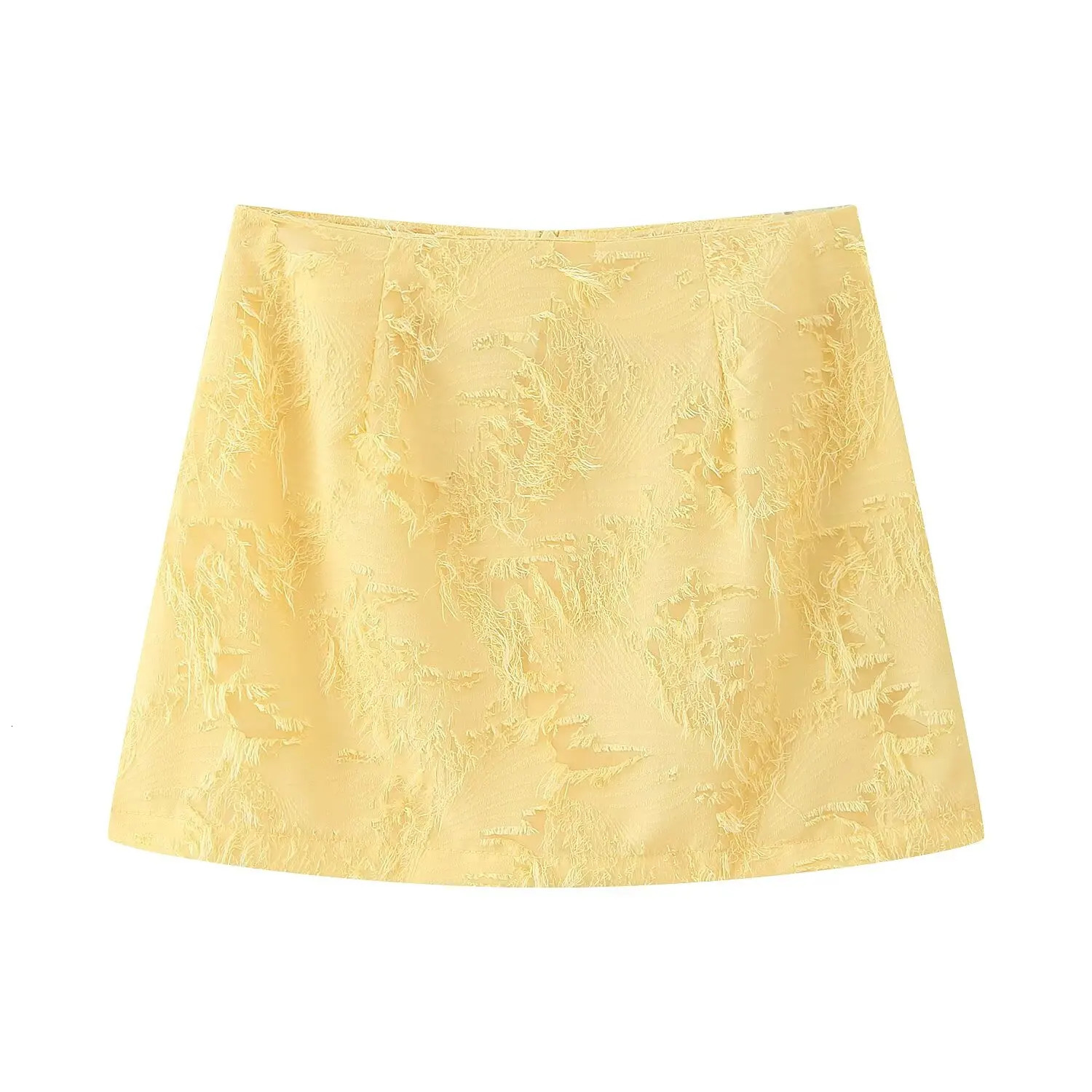 Women Elegant Skirts Set Jacquard LongSleeved VNeck Shirt Zip Skirt SpringSummer Fashion Holiday Beach 250730