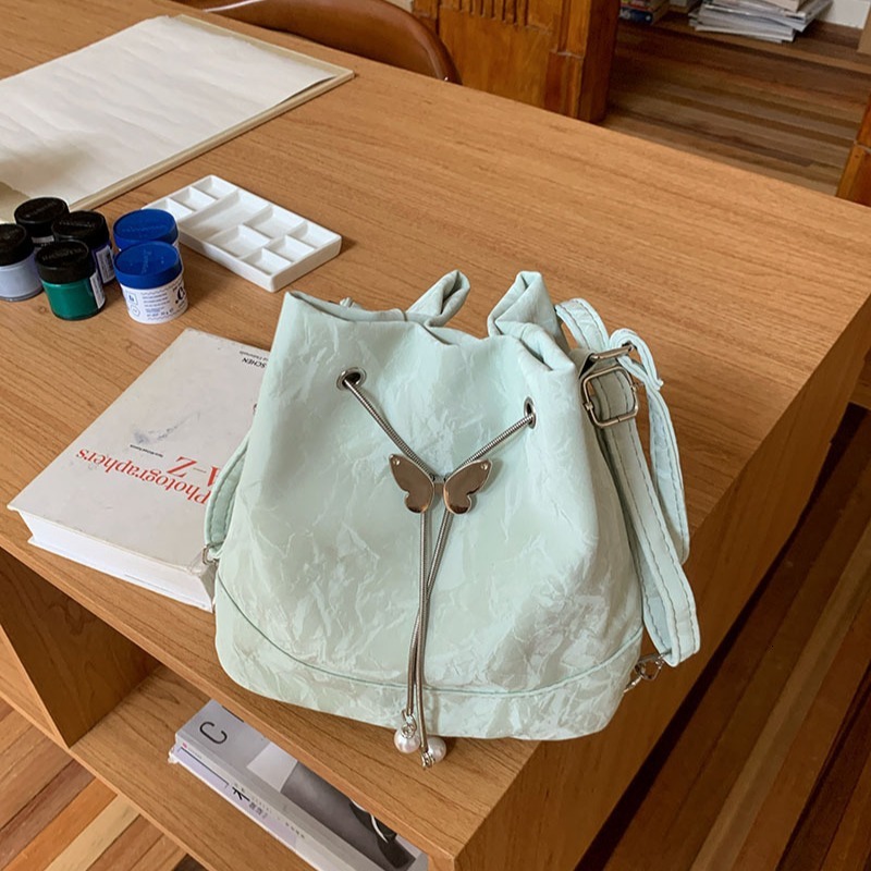 Designer Bag Mint Manbo Green Backpack For Women 2025 New Trend Korean Luxury Bag Bucket Bag Versatile Ins Style Shoulder Underarm Bag Tote Bag