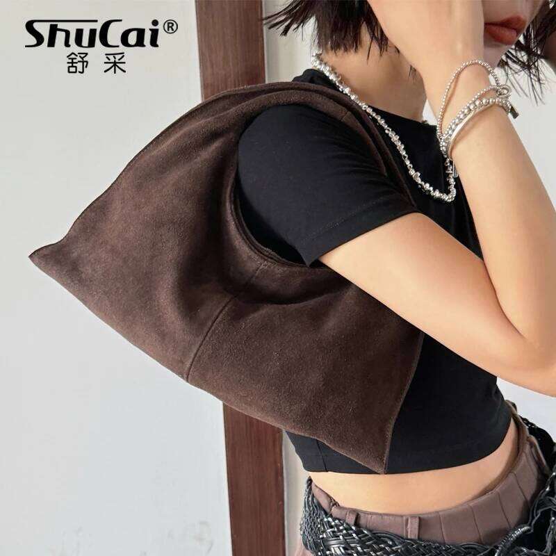 designer bag Women Suede Cow Leather Shoulder Crossbody Bags Large Capacity Solid Color Hobos Ladies Messange Handbag Armpit Bag New