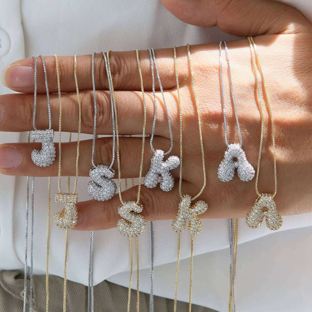 Fashion 26 & Charming Gold-Plated Zircon Letter Design Charm Pendant