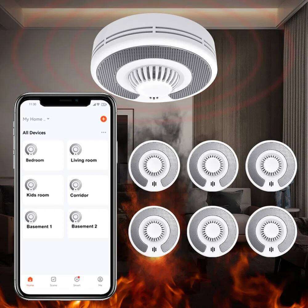 Wi-Fi Smoke Alarm Detector Sealed 10-Year Li-Battery, Wi-Fi Smart Heat Alarm with Tuya APP Control VS03W