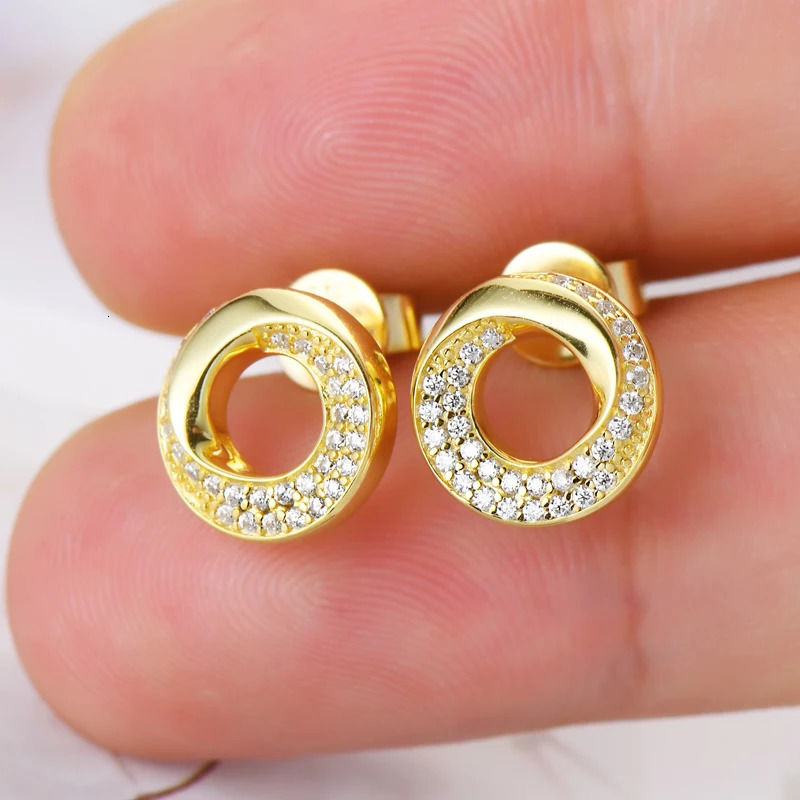 Anziw Doughnut Circle D Color Stud Earrings for Women Men Real 925 Silver Piercing Ear Jewelry with GRA Certificate 250722