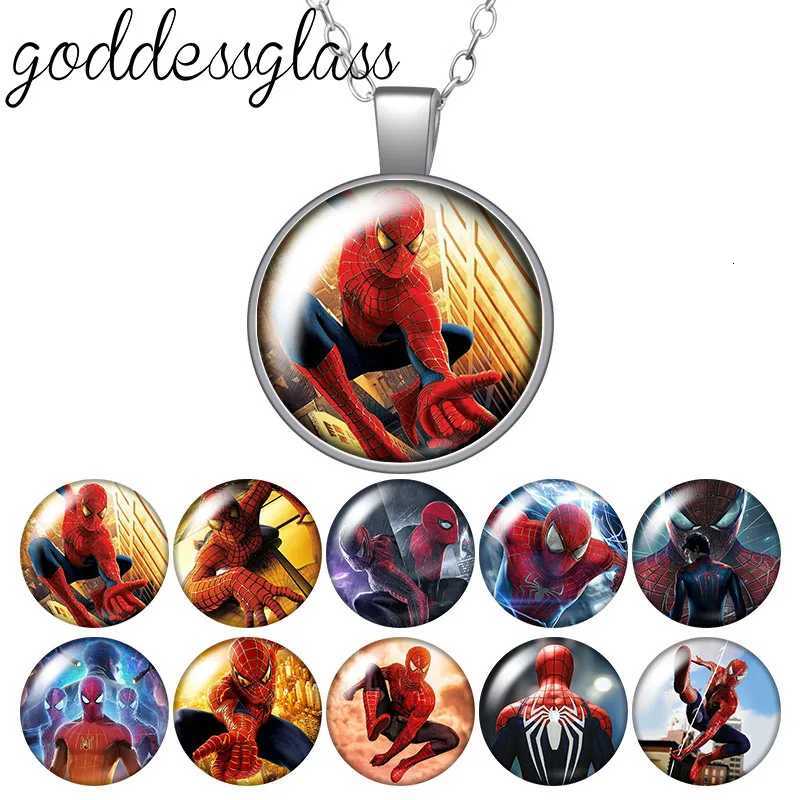 Hero Cartoon Round Photo Cabochon Silver Plated Pendant Necklace Jewelry Gift Y250730