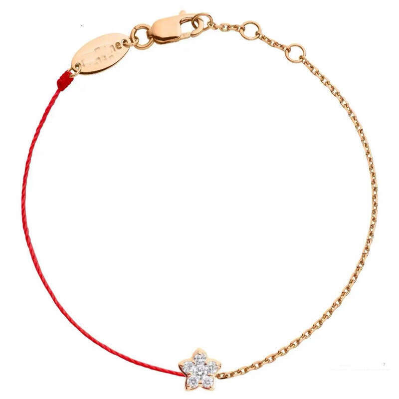 French Paris Little Red Rope Valentine's Day Girlfriend Zodiac Year Handmade Woven Lucky Five-Pointed Star Bracelet New