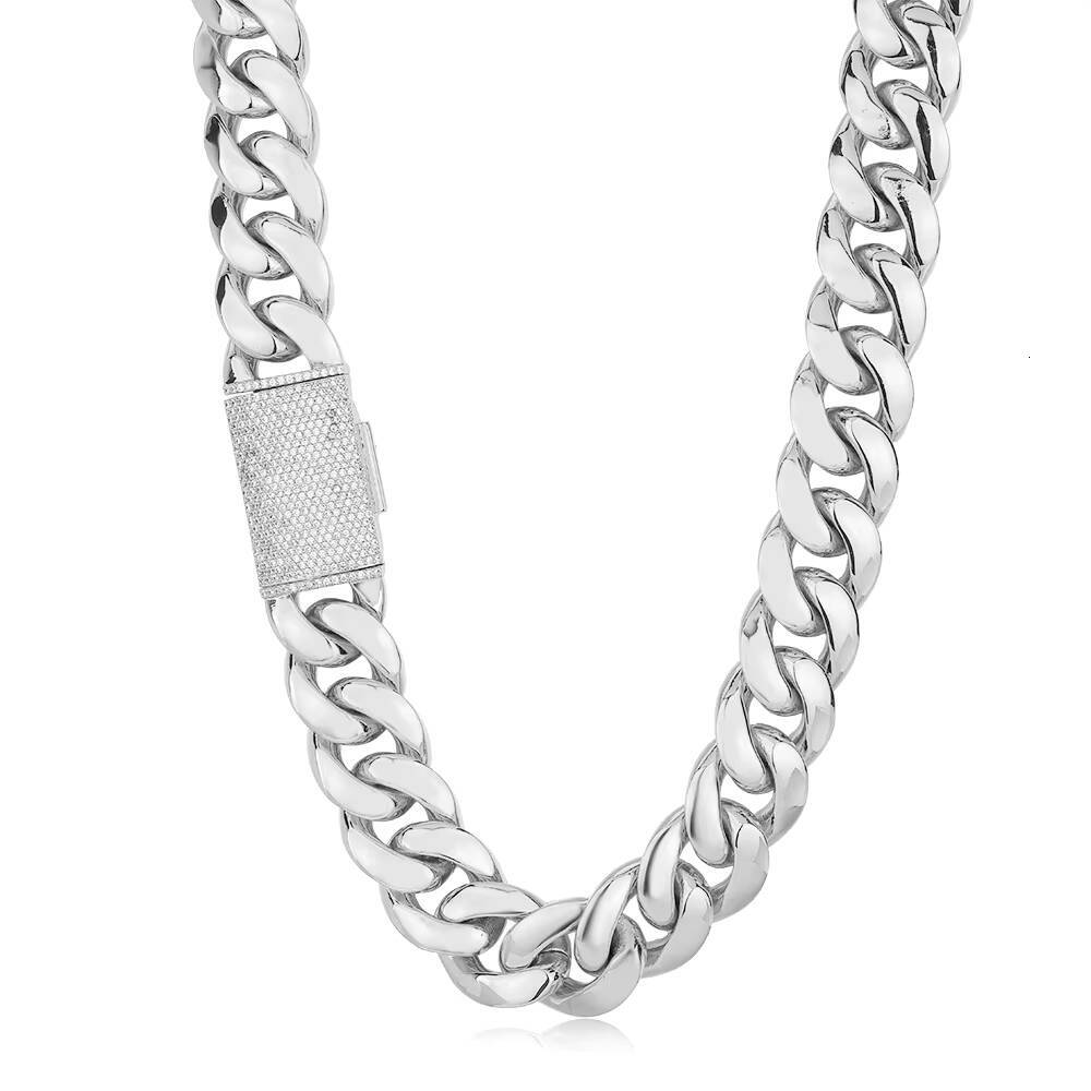 NUOYA Heavy Miami Cuban Chain 18K Gold Plated Brass Necklace Diamond Cut Clasp Hip Hop Jewelry