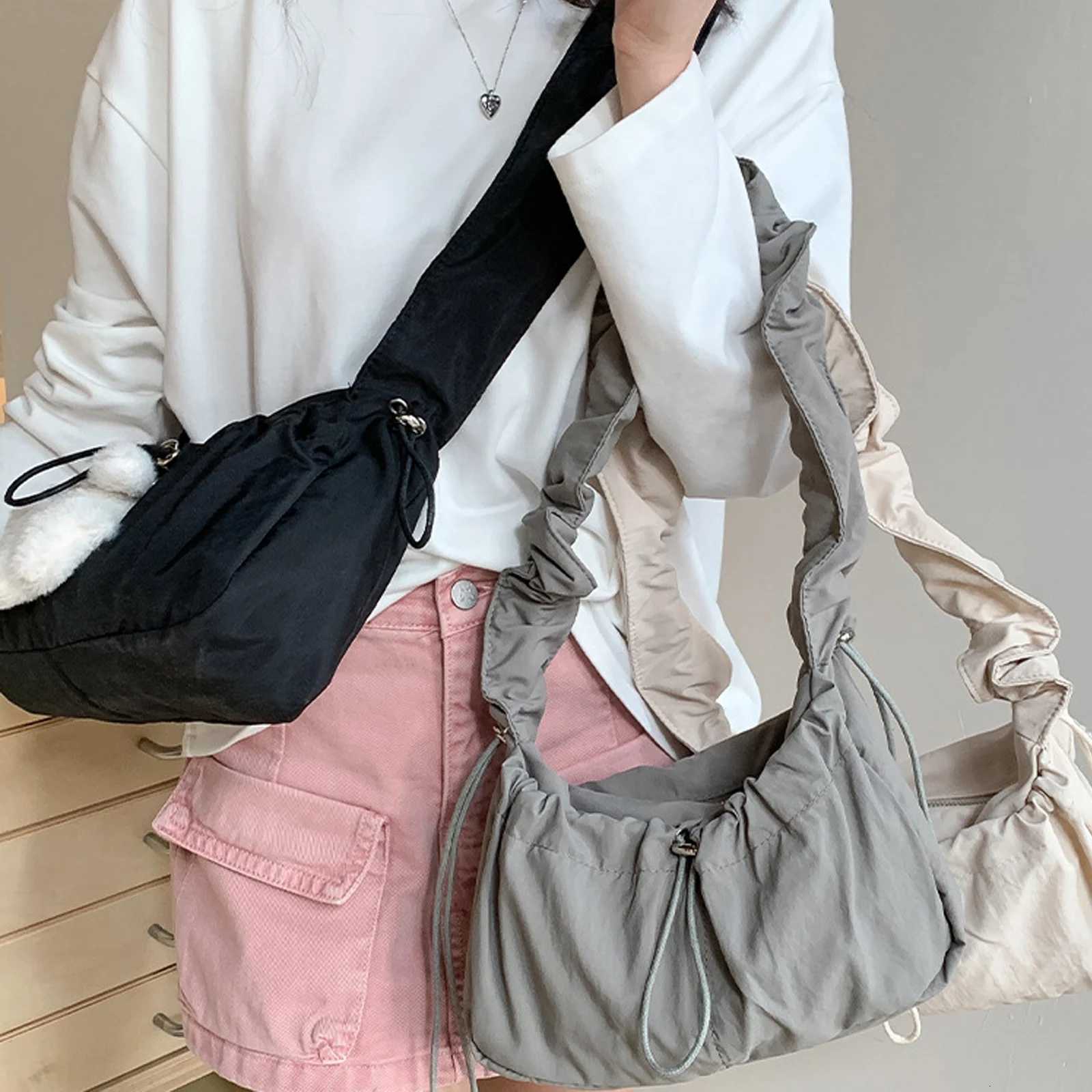 Simple Fashion Fold Shoulder Bag Vintage Casual Designer Underarm Crossbody Bag Women 2024 New Handbags High Quality Y250729