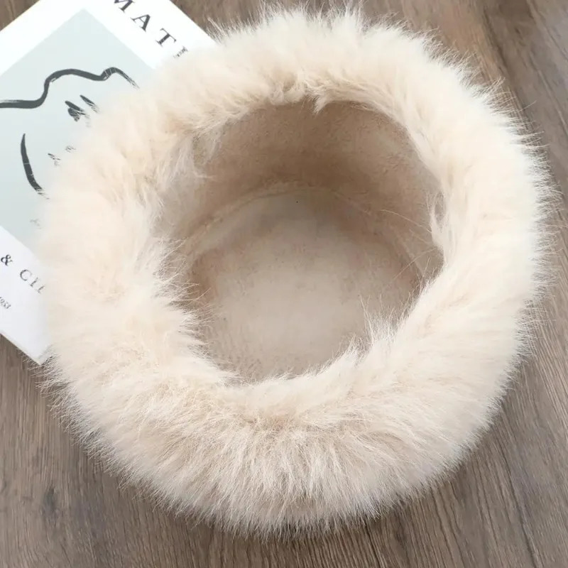 faux fox fur bucket hat for women winter snow ski beanie thickened cold panama beanie windproof russian beanie bonnet bomber hat 250724