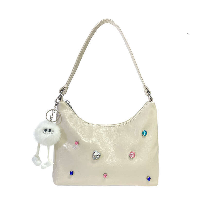 INS Bright Diamond Underarm Women's 2023 New Trend Niche Design Single Shoulder Crossbody Small Square Bag