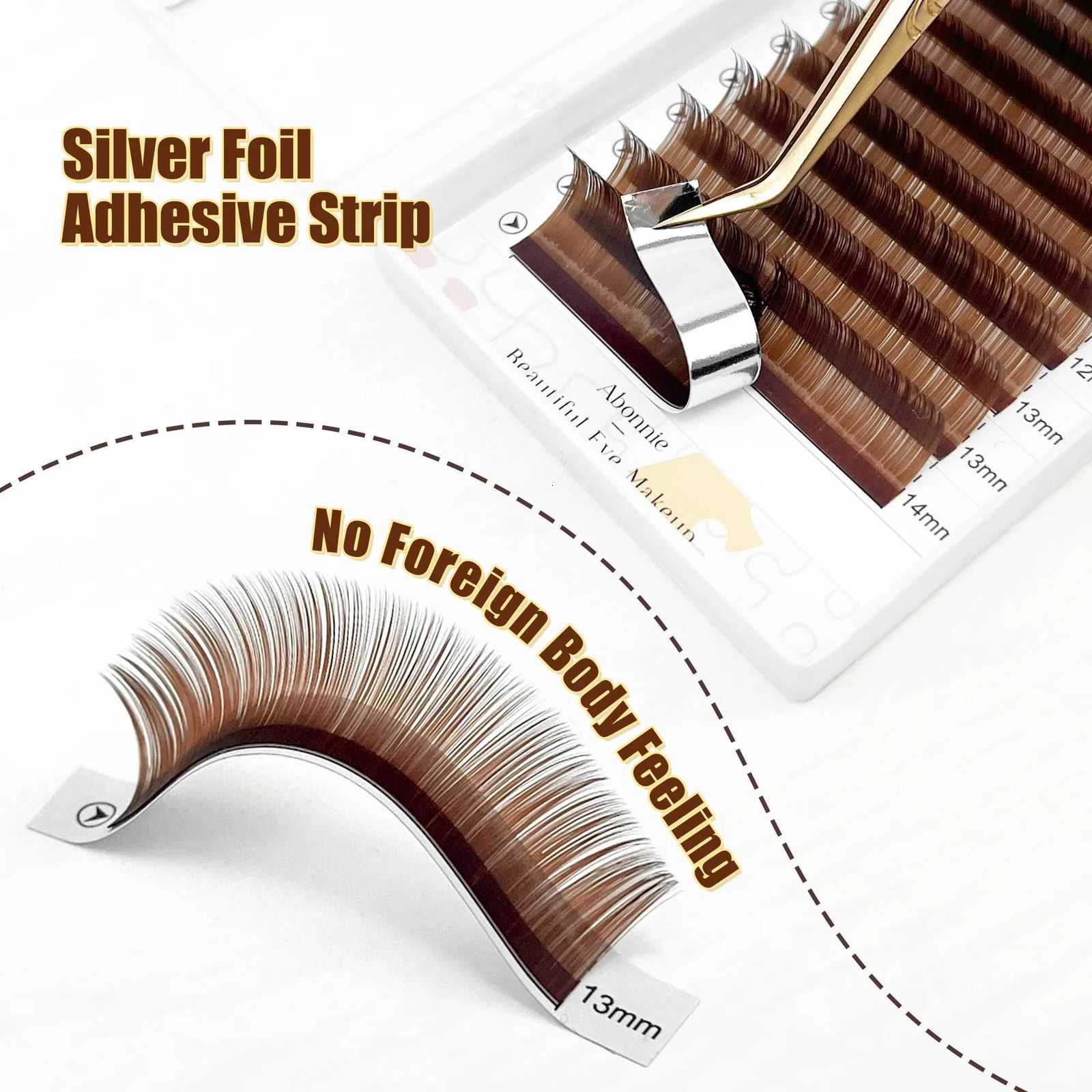 Abonnie L M Curl Brown Classic Individual Eyelashes Russian Volume Lashes Z250730