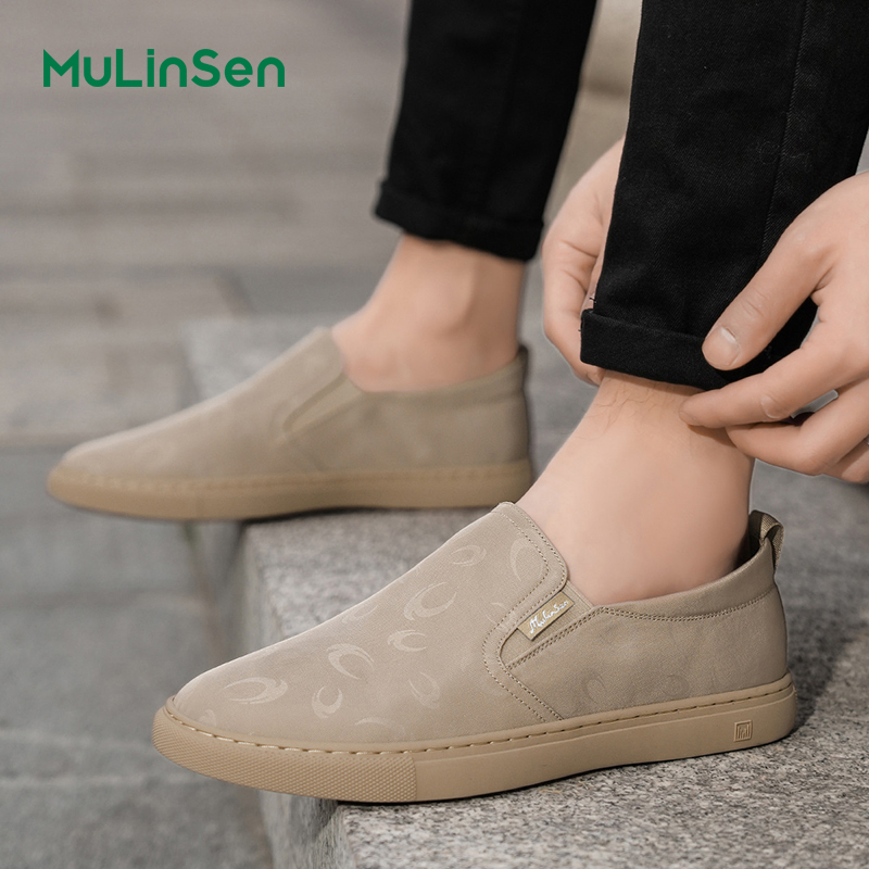 Mulinsen men's slip-on shoes, soft-soled Old Beijing cloth shoes, summer breathable canvas shoes, casual slip-on shoes