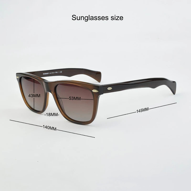 ROGBAE Vintage Acetate polarized Sunglasses Men S8581 High Quality Retro Sun glasse Sunglass UV400 250729