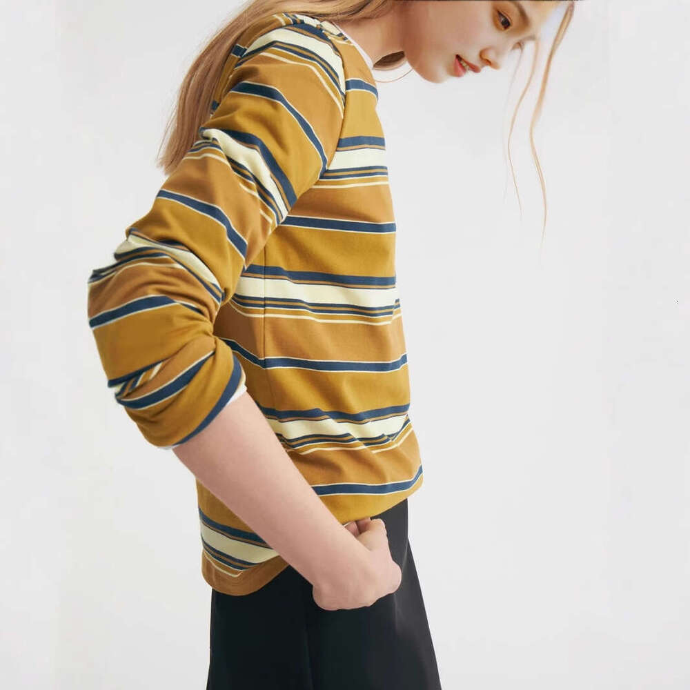 Autumn New Striped T-Shirt For Women, Simple Casual Loose Slimming Pullover Long Sleeve Top B5
