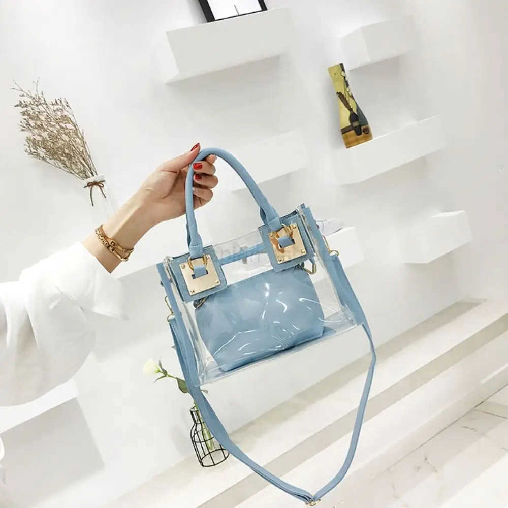 Transparent Jelly Crossbody Bag PVC Designer Square Summer Beach Handbag Large Capacity Adjustable Strap Shoulder Messenger Bag M250730