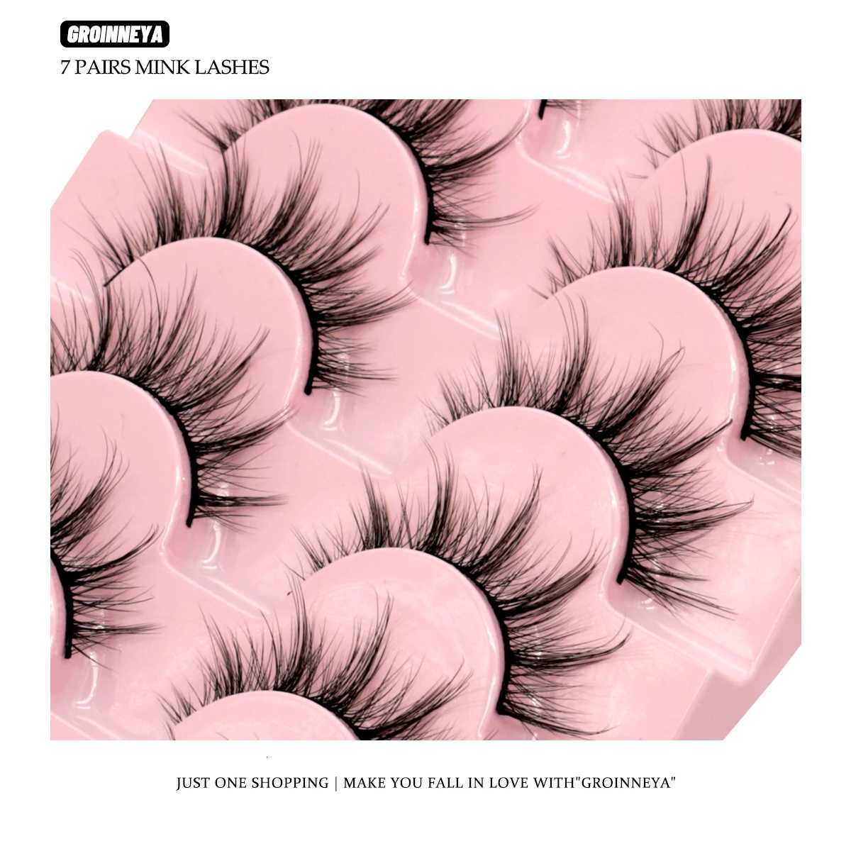 5/7 pairs Eyelashes 3D Natural False Lashes Fluffy Soft Cross Manga Lashes Wispy Natural Eyelash Extensions Makeup Z250730