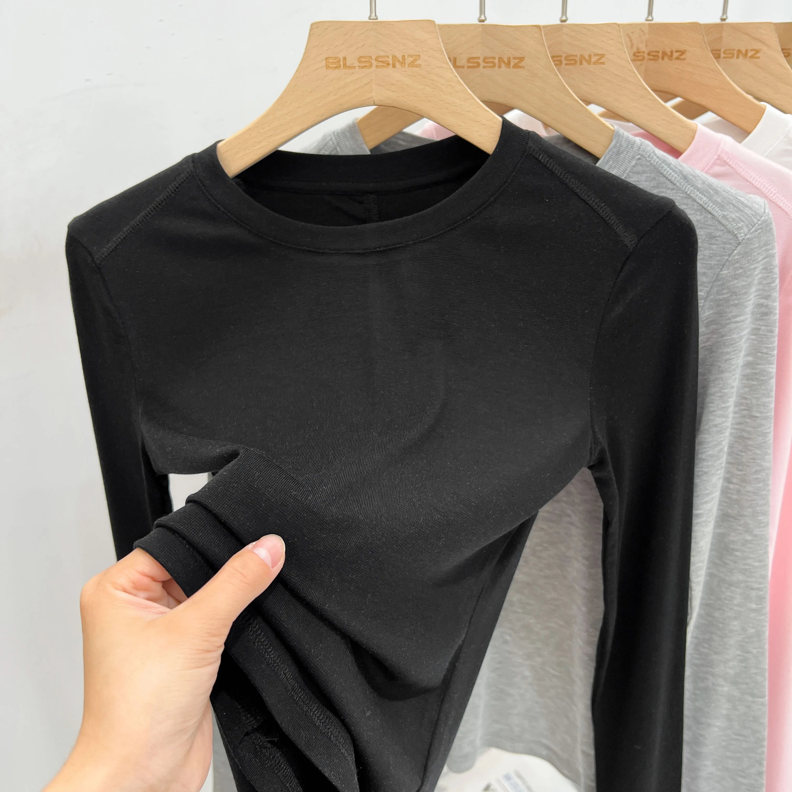 Autumn High Quality Casual ONeck TShirt Sexy Slim Long Sleeves Fashion Trend Solid Women Clothing Y2k Tops w250729