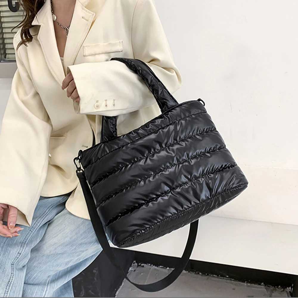 New Puffer Tote Bag for Women Quilted Puffy Handbag Lightweight Down Cotton Padded Shoulder Bag Down Padding Crossbody Handbag01 Y250730