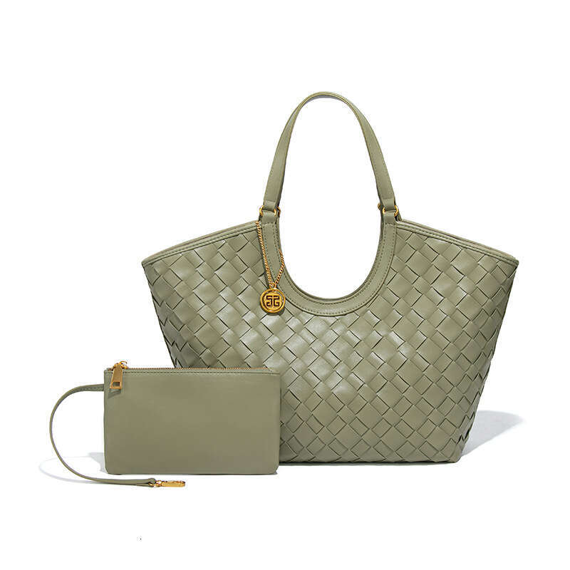 Women New Style Woven Fashionable Large Capacity Textured Commuter Hollow Basket Tote Handbag