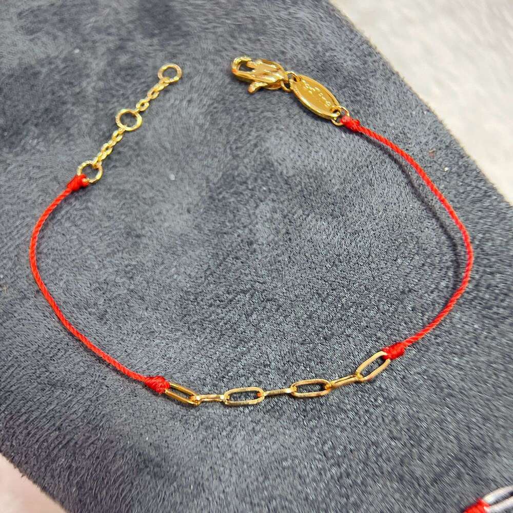 French Paris Classic Chain Red String Zodiac Year Light High-end Feel Lucky Woven Bracelet for Women