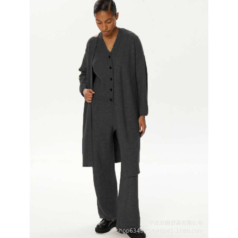 Autumn Winter New Knitted Three-Piece Set For Women OL Style Sweater Cardigan + Pants B5
