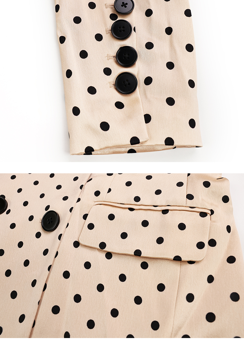 2025 Summer New Arrival Mid-Length Temperament All-match Jacket Polka Dot Long Sleeve Senior Suit Women 6112326