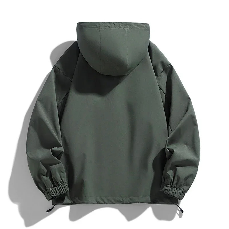 Softshell 8XL Men Jacket Hooded Windbreaker Trench Oversize 6XL 7XL Plus Size Waterproof Black Bomber Camping Loose Thin Coats 250730