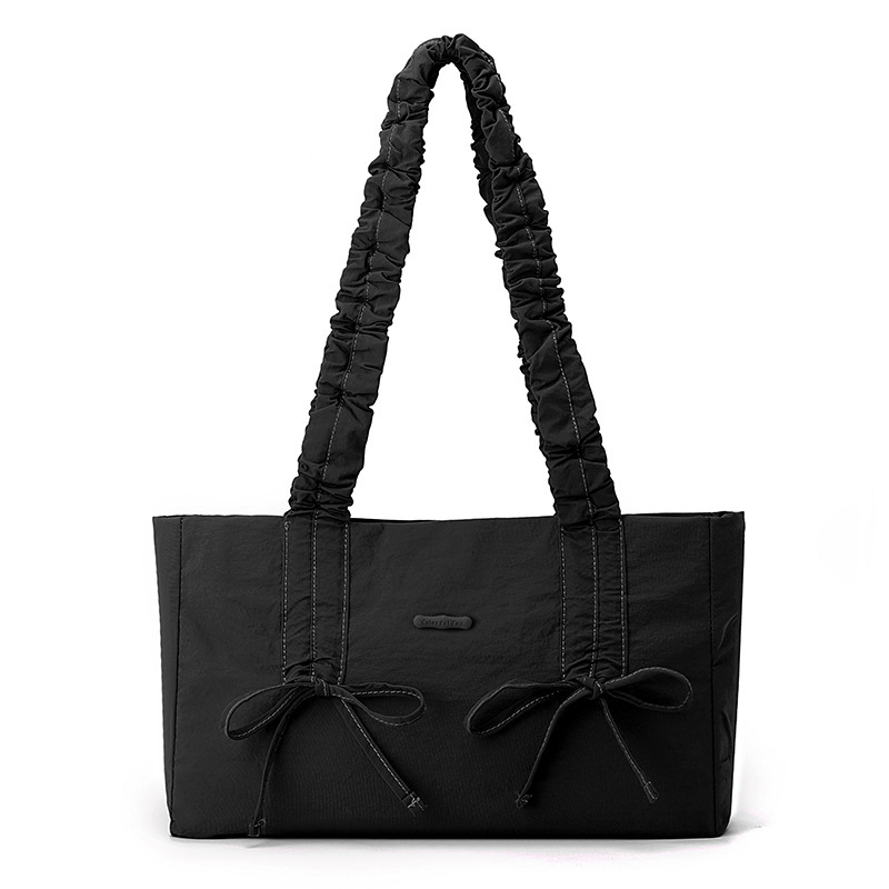 Colorful Fox Han So-hee Style Sweet Fresh Pleated Bowknot Single Shoulder Women's Bag Large Capacity Drawstring ddmymoon