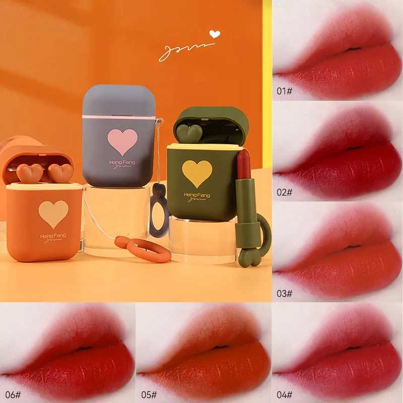 ute Cartoon Dual-Tube Velvet Lipstick Headphone Holder Matte Finish Long-Lasting Color G250729