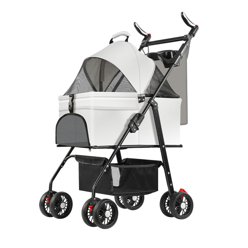 Pet stroller suitable for small and medium-sized dogs, lightweight small cat and dog stroller, detachable straps, suitable for car seats and handheld,