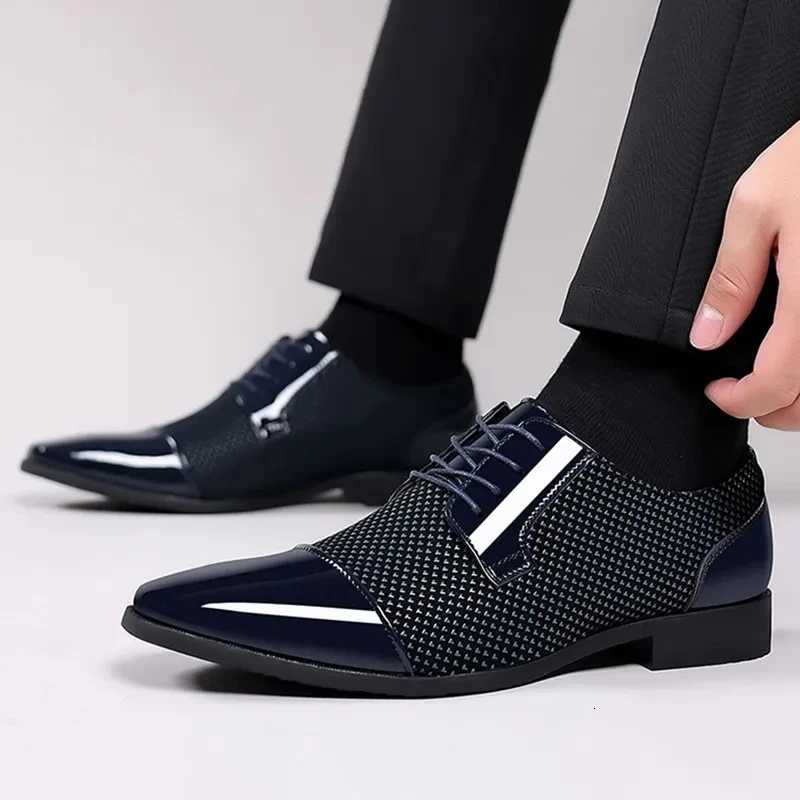 Men Dress Shoes For Men Oxfords PU Leather Shoes Lace Up Formal Black Leather Wedding Party Shoes Casual Luxury Brand Mens 2023 Y250730