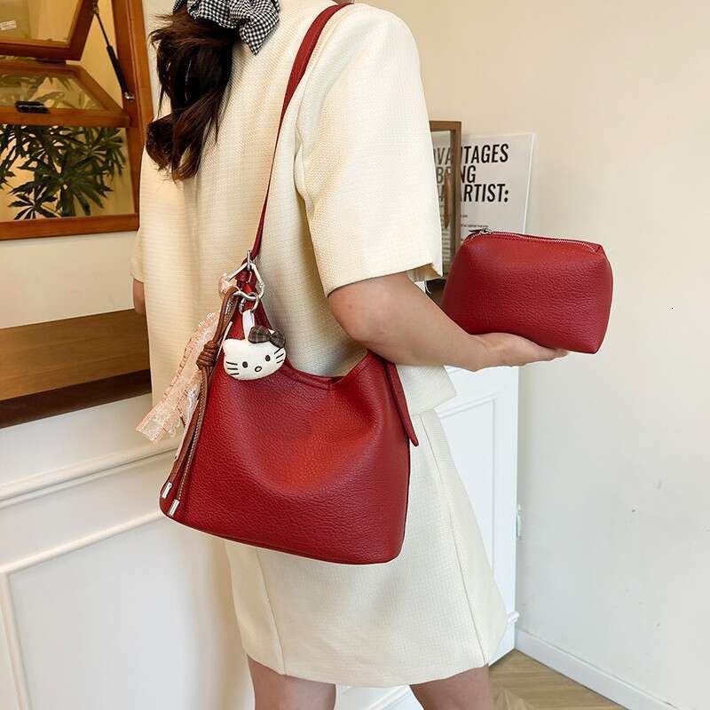 Handbag for Women with Stylish Design, Commuting Single Shoulder Crossbody Bag, New Autumn Winter Melad Women's Bucket Bag