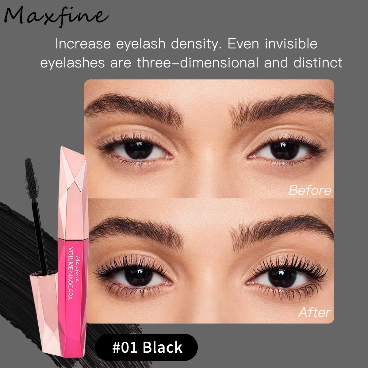 4D Waterproof Mascara Lengthen Thicken Curling Eyelashe Extension Long-wearing Mascara Silk Fiber Mascara Beauty Makeup Colorful Silk Mascara Cream Le
