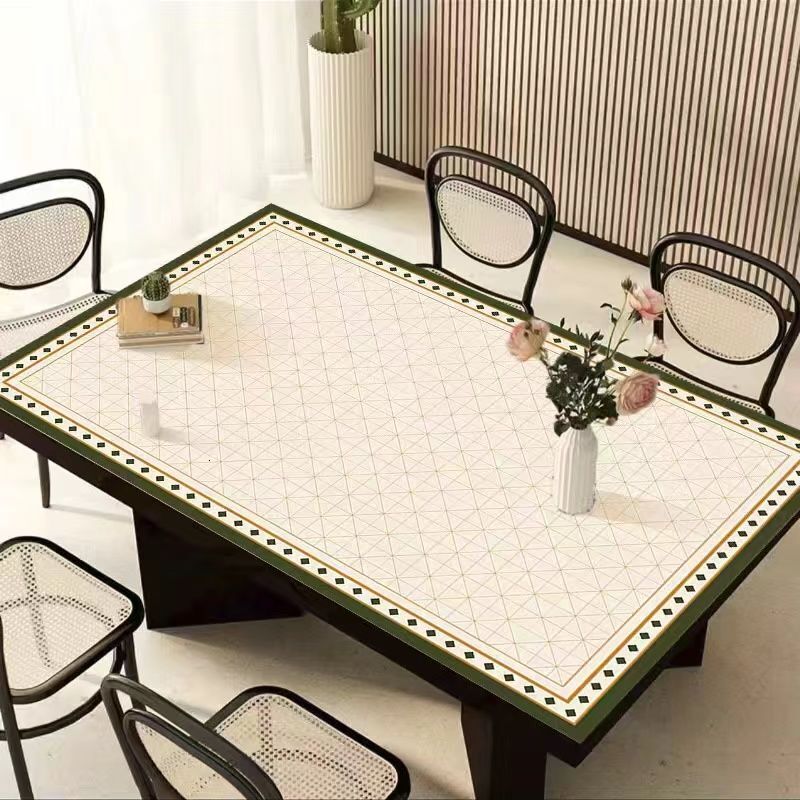 Tablecloth Waterproof Oilproof Wash-Free Light Luxury High-End Feel Desktop Protector Coffee Dining Table Mat