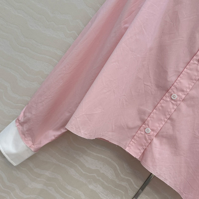 Women's Solid Color Cotton Cropped Shirt Y2K Classic Detachable Collar Single Breasted Shirt Ealry Autumn High Quality Top S0772