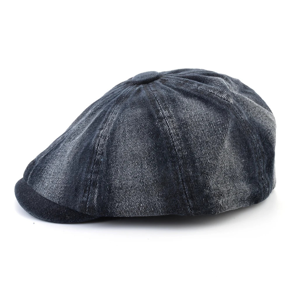 Washed denim fabric Berets Mens Autumn Fashion sboy Caps Retro Male Artist Flat Visor ed Hat Men Spring Casual Boina 250729