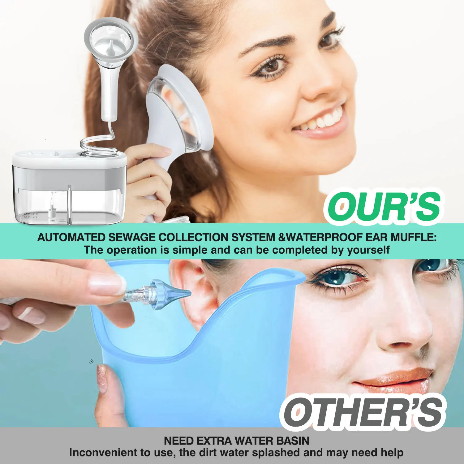 4 Modes Electric Ear Cleaner Wax Removal Tool Water Irrigation System Safety Ear Washer Cleaning Ear Cleaner Kit for Adults Kids 250726