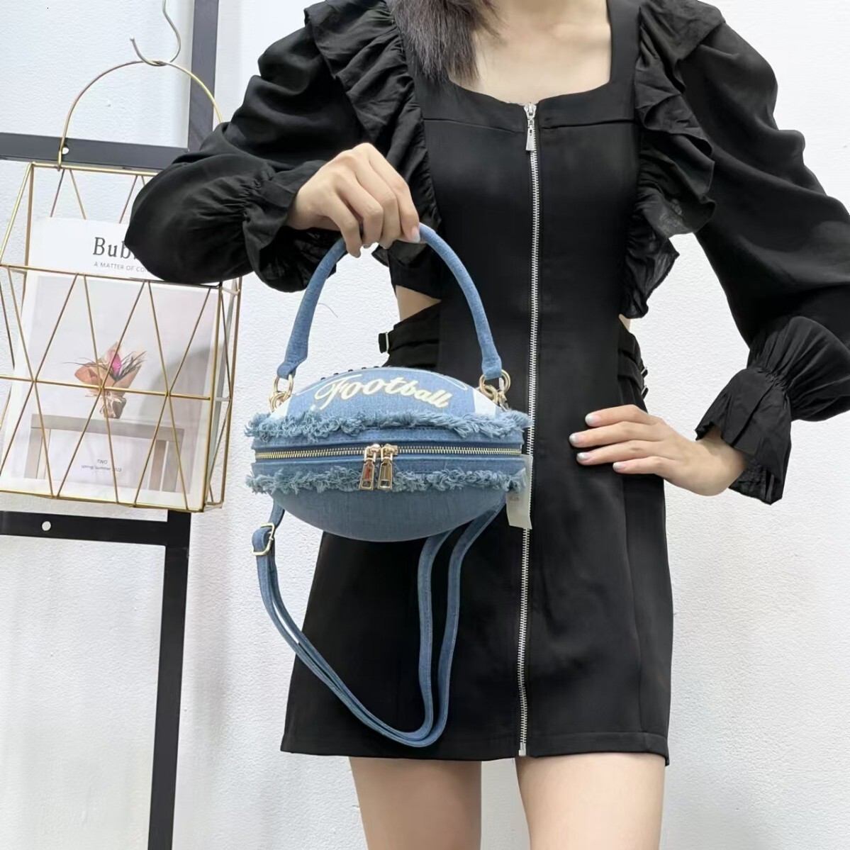 2025 New Fashion Trendy Personality Creative Denim Rugby Crossbody Handbag ddmymoon