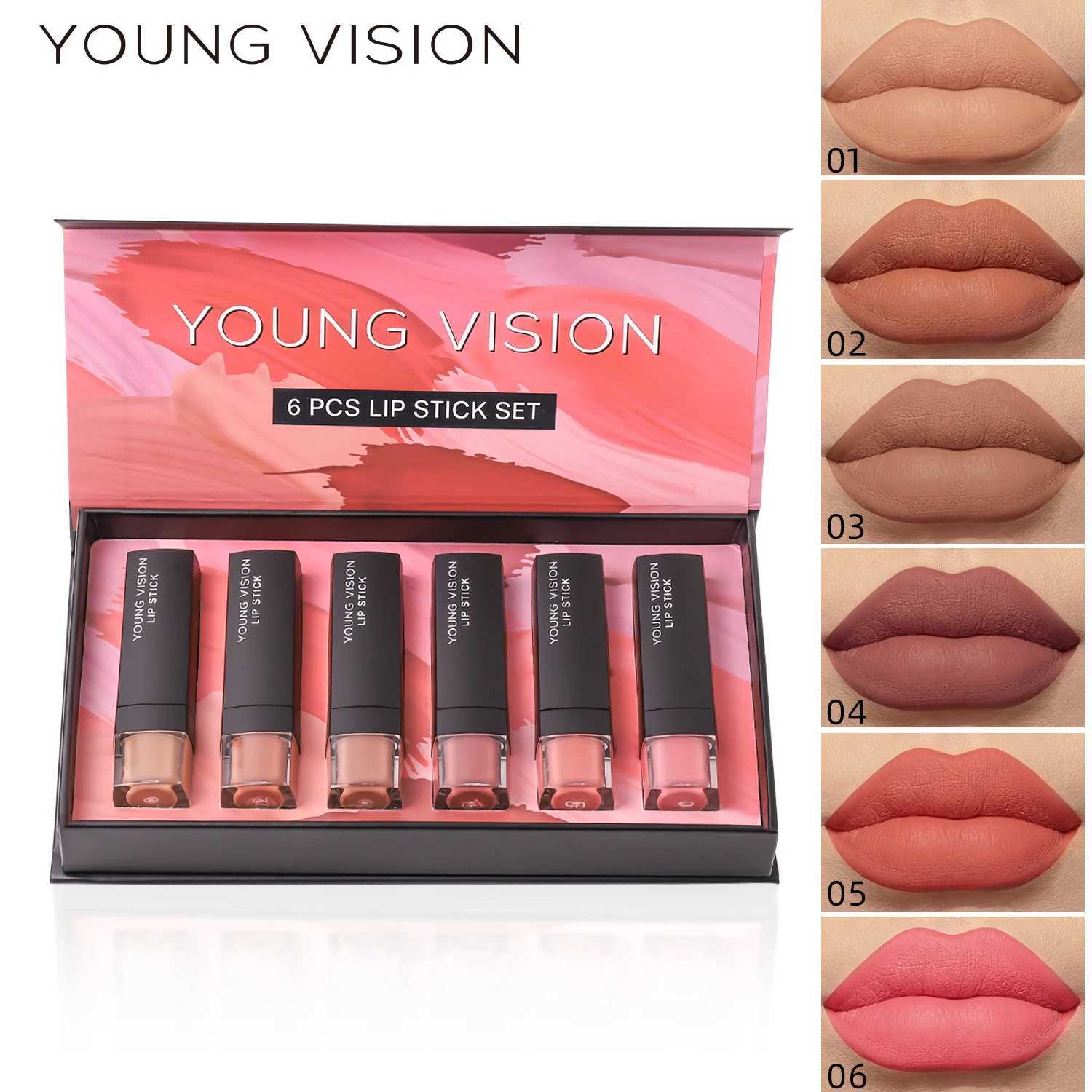 6 pcs /set matte lipstick gift box set non-stick cup lipstick velvet moisturizing lipstick G250729