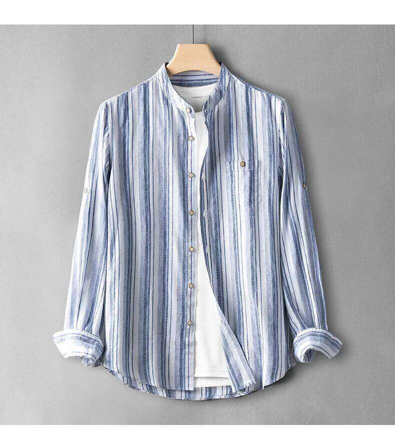 Designer Clothing 2025 Designer Clothing Striped Shirt With Chest Pocket Haruku Casual Long Sleeve Slim Fit Breathable Classical Shirts