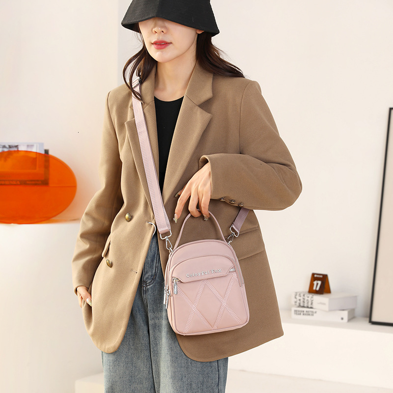 Colorful Fox Korean Version Multi-layer Shoulder for Women Outdoor Casual Embroidered Crossbody Bag Key Coin Handbag ddmymoon